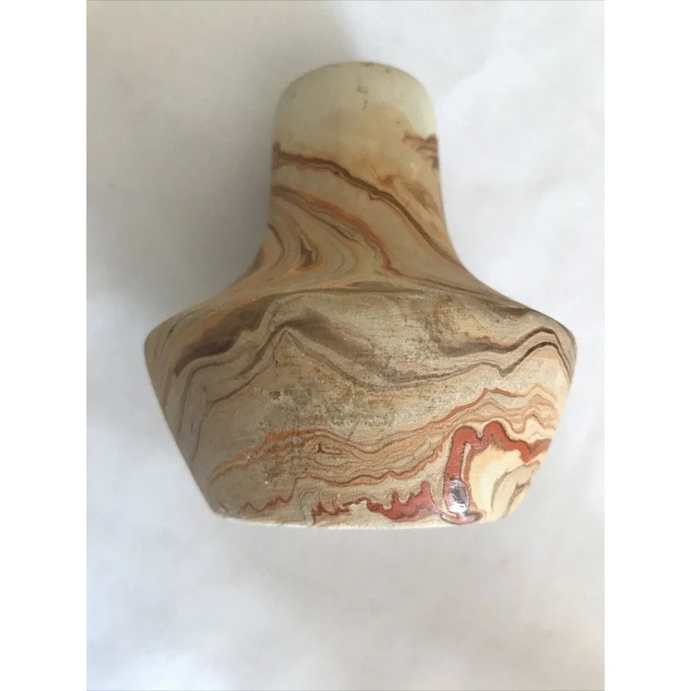 Nemadji Pottery‎ Art Pottery Bud Vase multi swirl signed